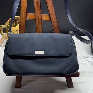 Liz Claiborne Elegant navy blue Bag with Gold Detail